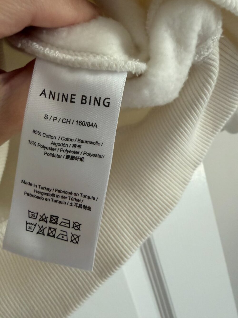 ANINE BING Off-White Jaci Monogram Sweatshirt - Picture 3 of 5